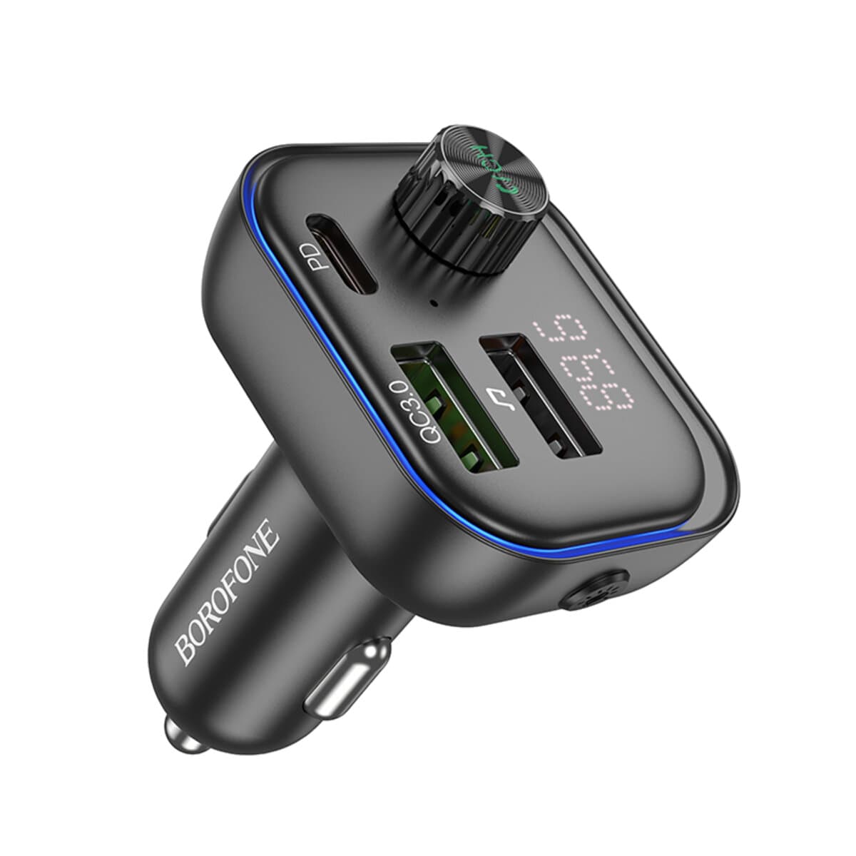 Автомобильный FM-трансмиттер ресивер BOROFONE BC54 Acertar PD30W+QC3.0 car BT FM Black