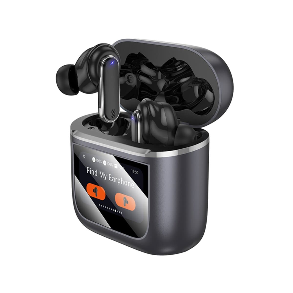 Беспроводные наушники BOROFONE BW67 Gorgeous true wireless ANC+ENC noise reduction touch screen BT5.4 headset 650mAh Metal Grey