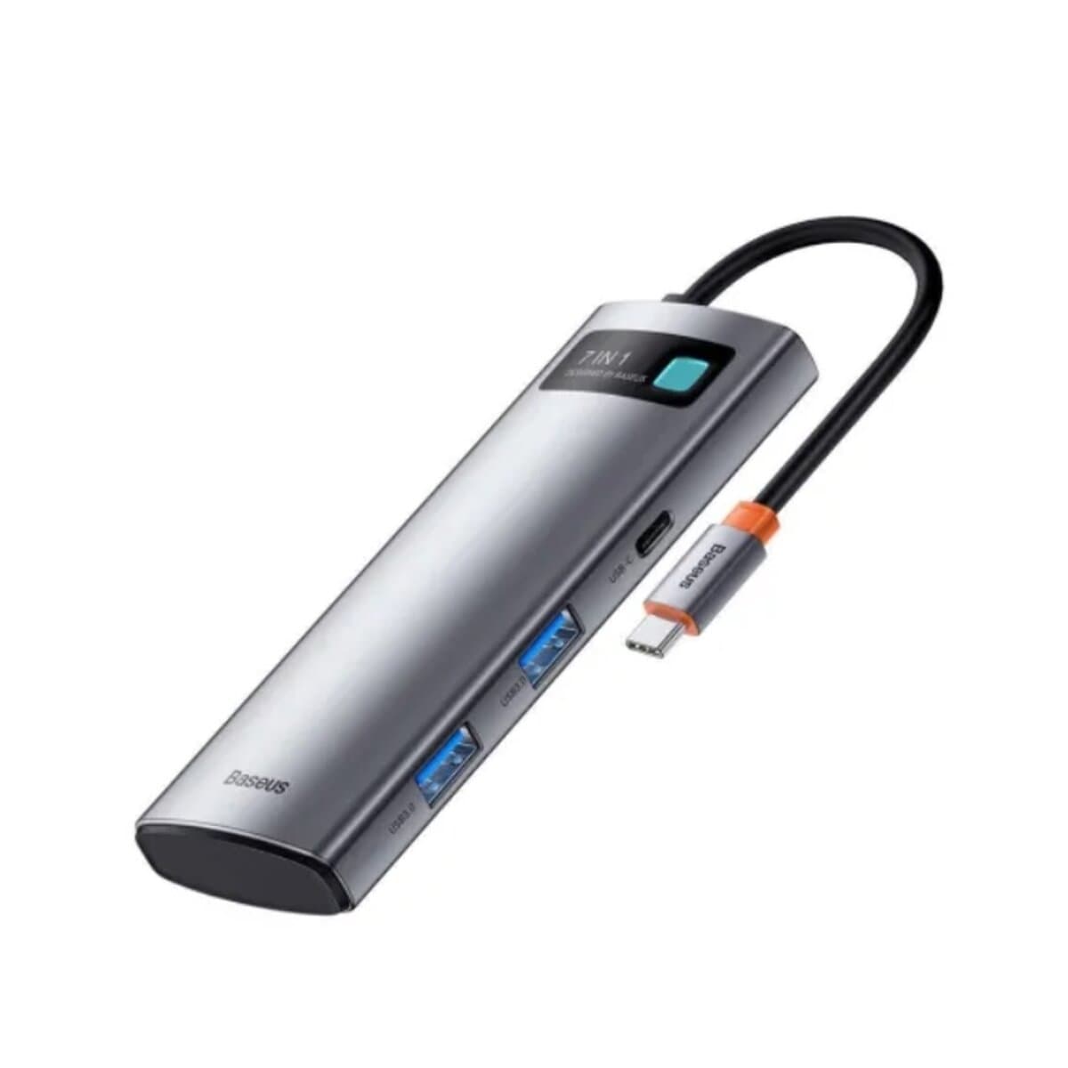 USB-хаб Baseus Metal Gleam Series 7-Port HUB Type-C to HDMI4K@60Hzx1+USB3.0x3+PDx1+SD/TFx1 Space Grey (B00030708811-00)