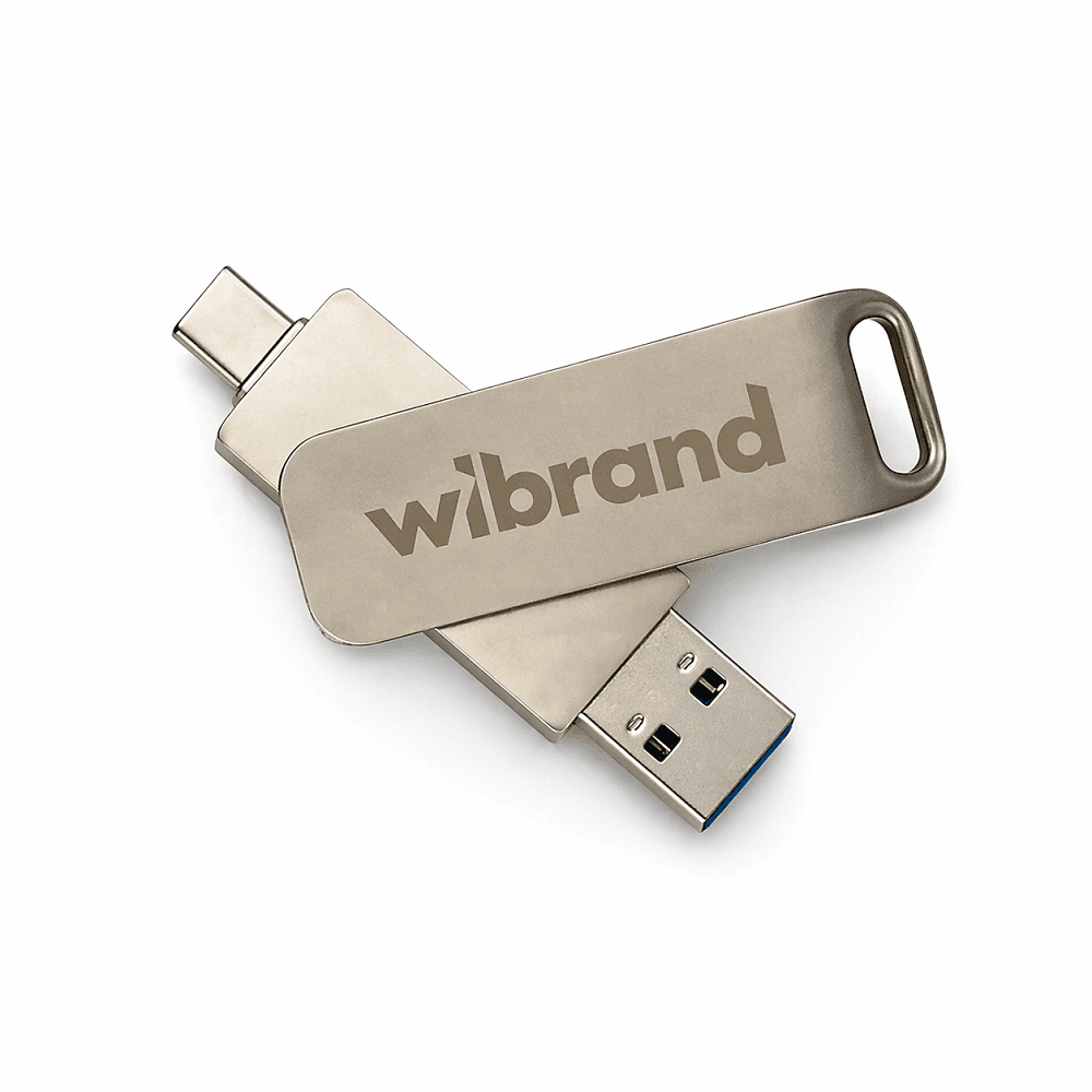 Портативний твердотільний накопичувач SSD Wibrand Wolf 1TB USB 3.2 Gen.2 Type-C/Type-A Read/Write 1000MB/s Silver (WIEXSSD/WO1TB)