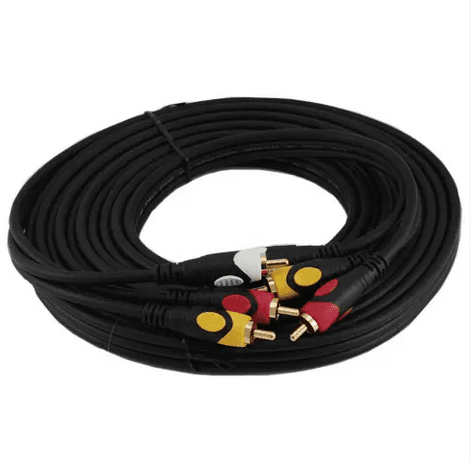 Кабель 3 RCA to 3 RCA тато-тато AV кабель тюльпани 5м Black (284911)