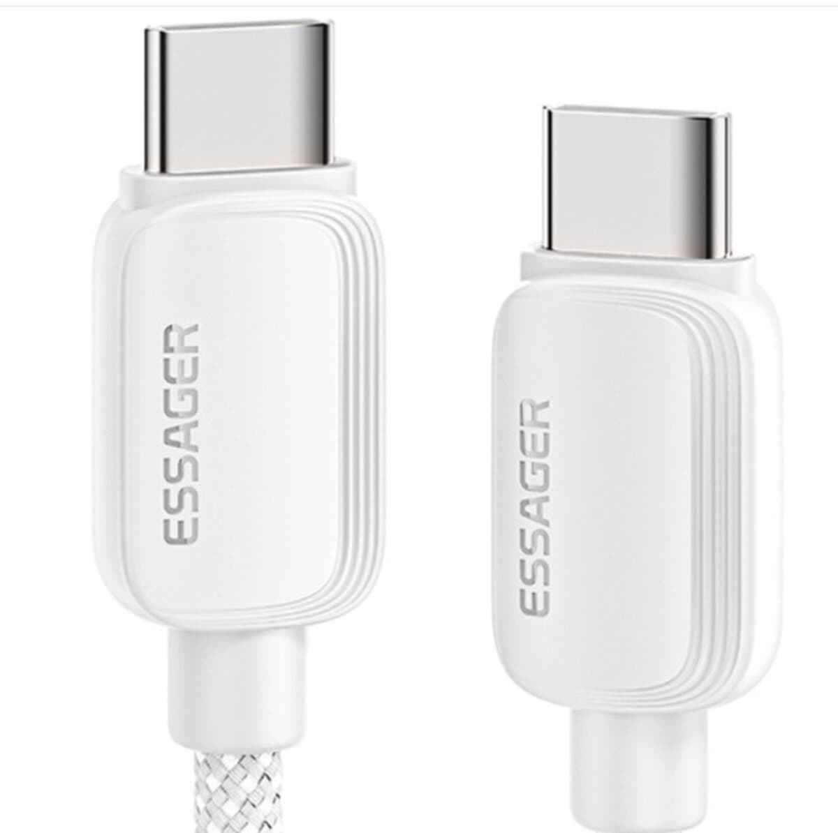 Кабель ESSAGER Waves Type-C to Type-C 100W 1m White (EXCTT1-WL02-P)