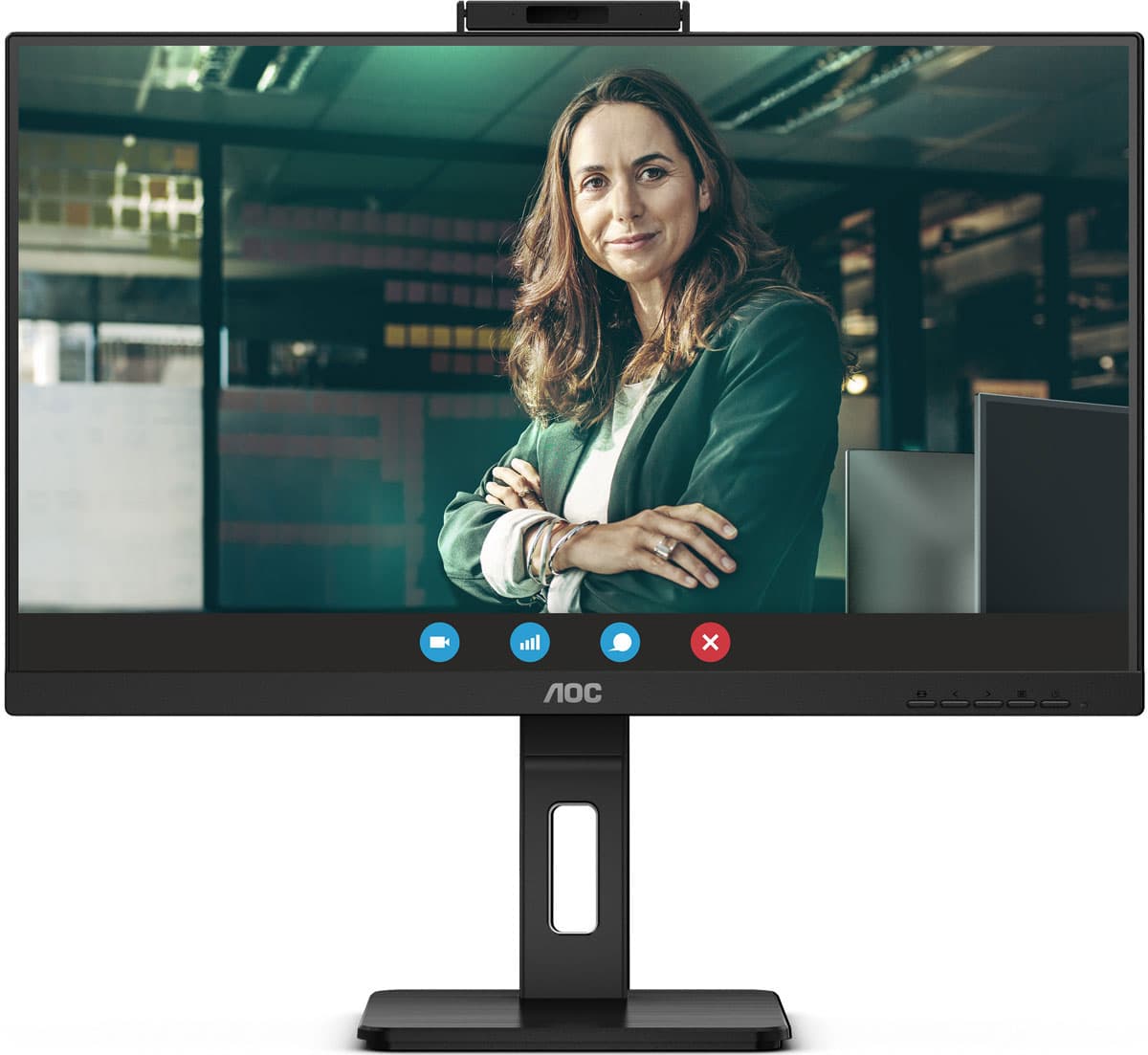 Монитор поворотный TFT 27" AOC QHD IPS 75Hz 2xHDMI DP USB-hub webcam HAS Pivot колонки Black (Q27P3QW)