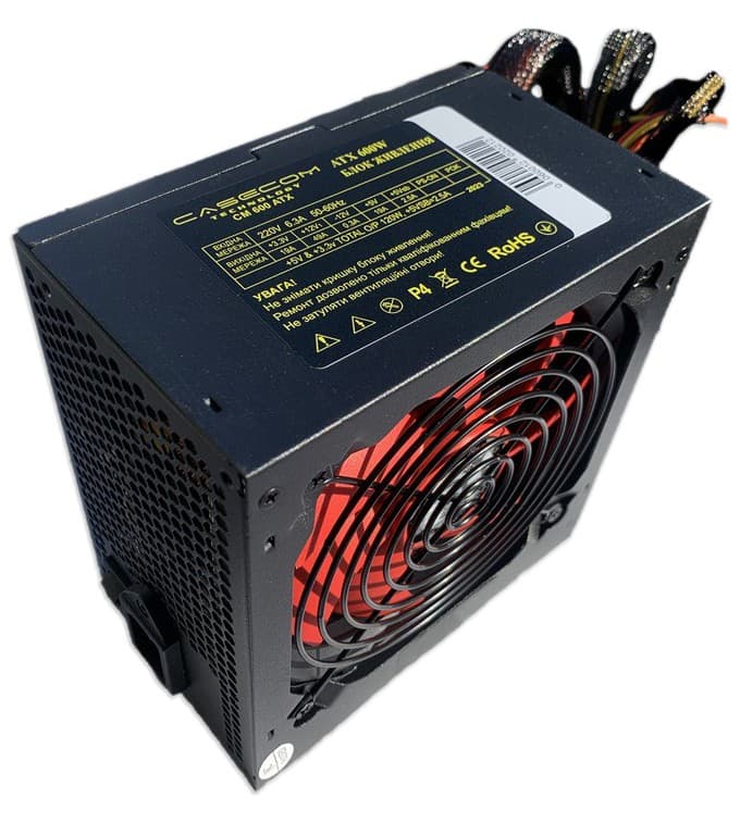 Блок живлення для ПК Casecom 600W 120mm 4хSATA Bulk Black (CM 600 ATX)