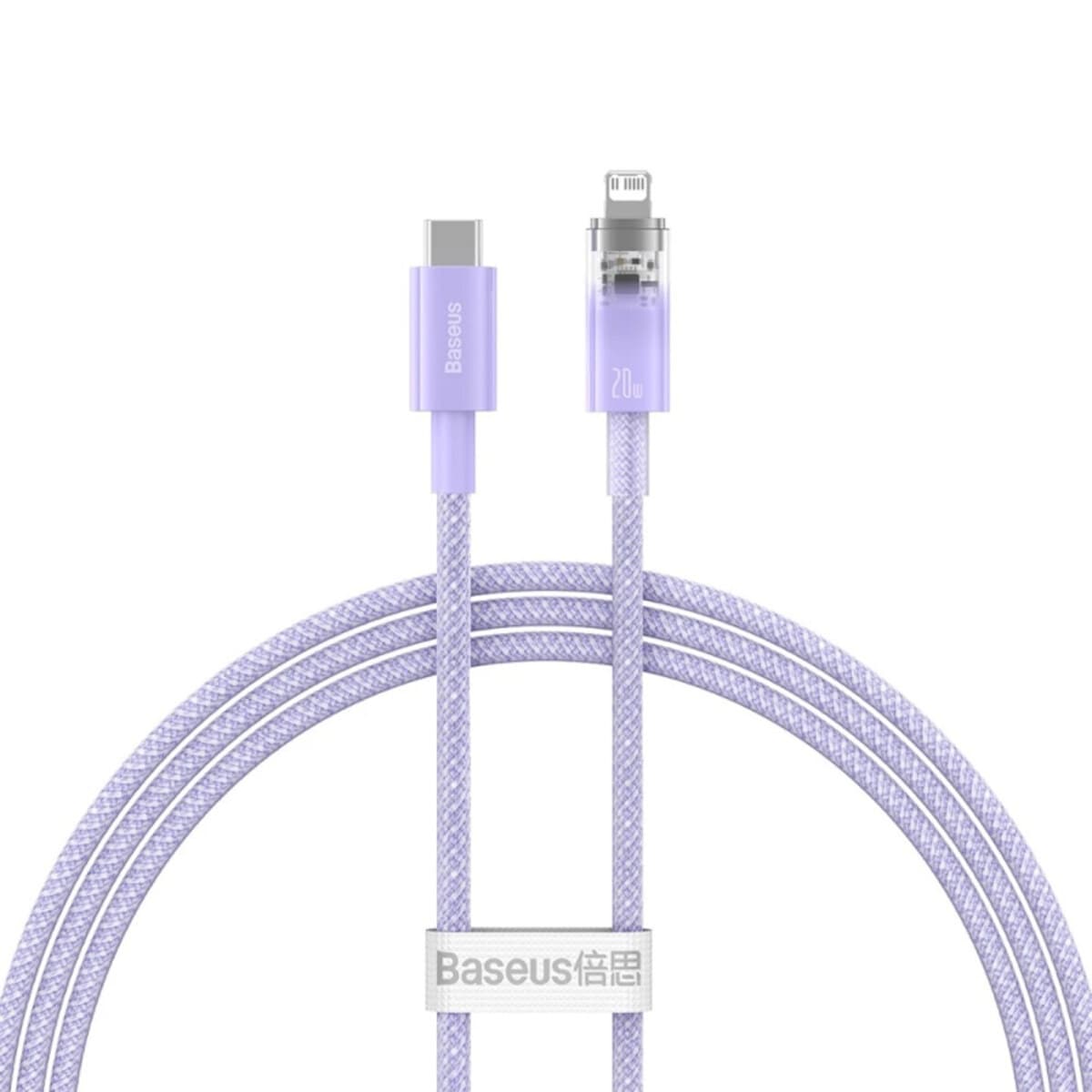 Кабель Baseus Explorer Series Fast Charging Cable with Smart Temperature Control Type-C to Lightning 20W 1m Purple (CATS010205)