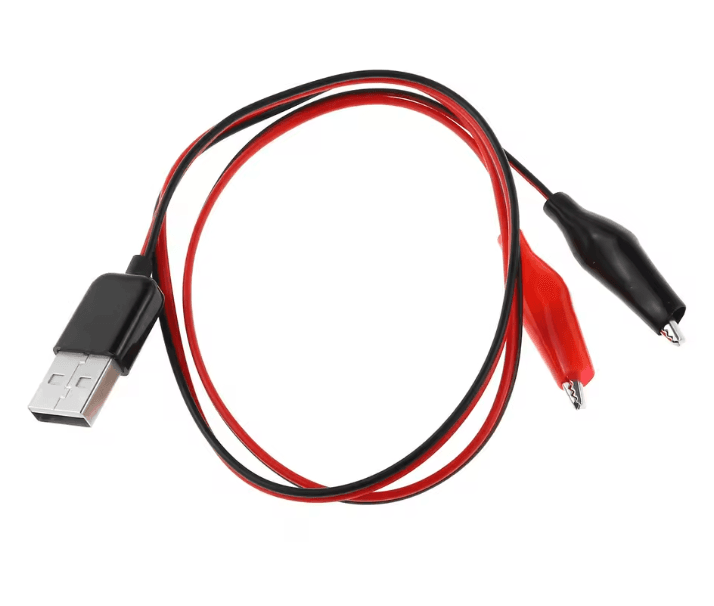 Кабель перехідник USB на крокодили 58см для живлення і тестування пристроїв та електроніки (500076)