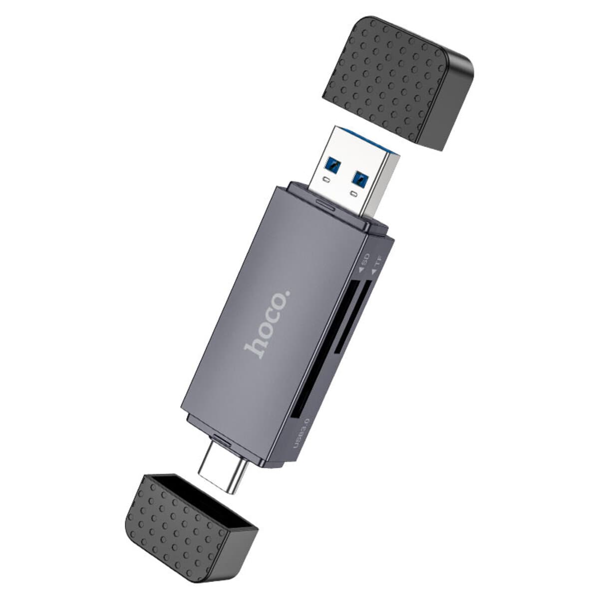 Картрідер HOCO HB45 Spirit 2-в-1 USB/Type-C 3.0 card reader Metal Grey