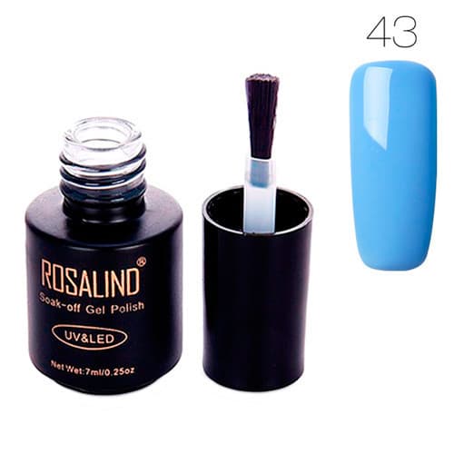 Гель-лак для нігтів манікюру Rosalind 7мл шелак для UV LED 43 Blue (312851)