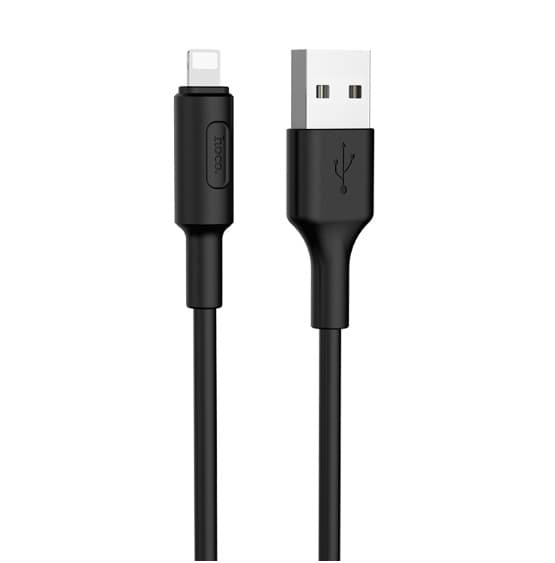 Кабель HOCO X25 USB to Lightnung 2A 1m PVC connectors Black