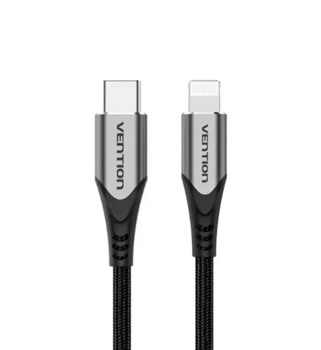 Кабель Vention Type-C 2.0 to Lightning Cable 1m 3А 18W Aluminum Alloy Type Grey-Black (TACHF)