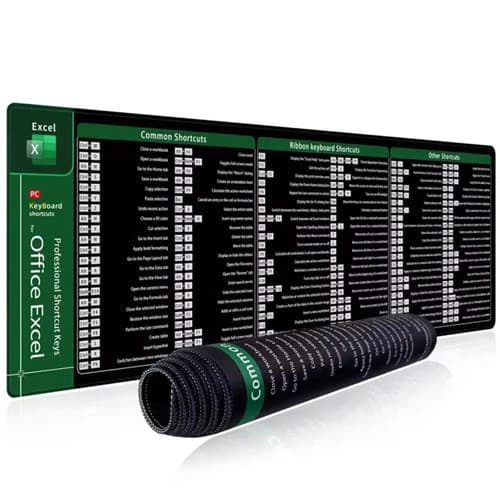 Ігрова поверхня килимок для мишки 800x300x2 довідник Office Excel Black (1129531)