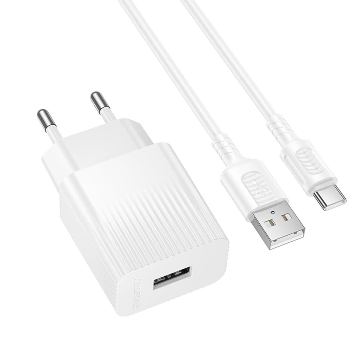 Зарядний пристрій з кабелем BOROFONE BAS71A Source single-port charger set USB to Type-C White