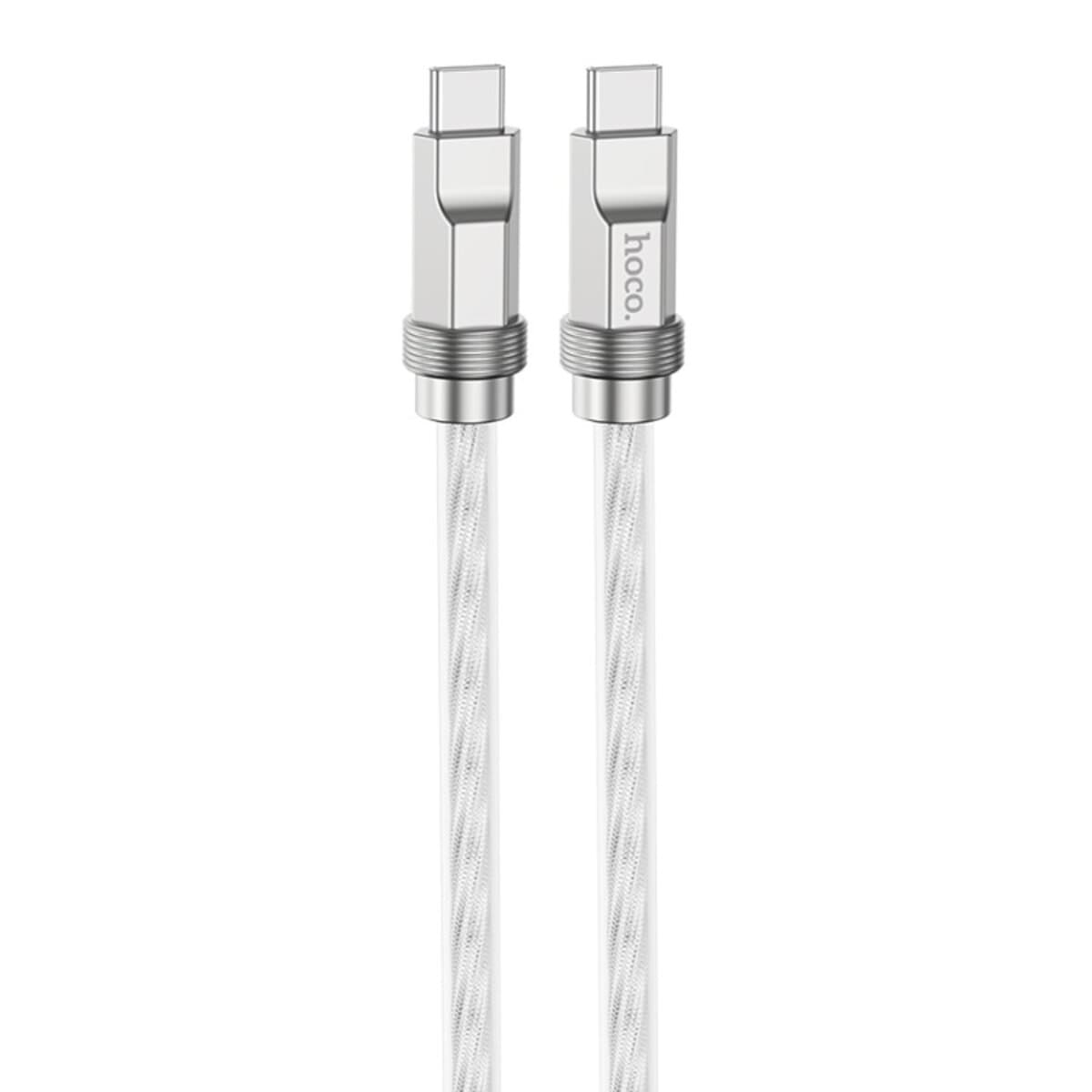 Кабель Type-C to Type-C HOCO U113 Solid 100W silicone charging data cable 1м 6А Silver