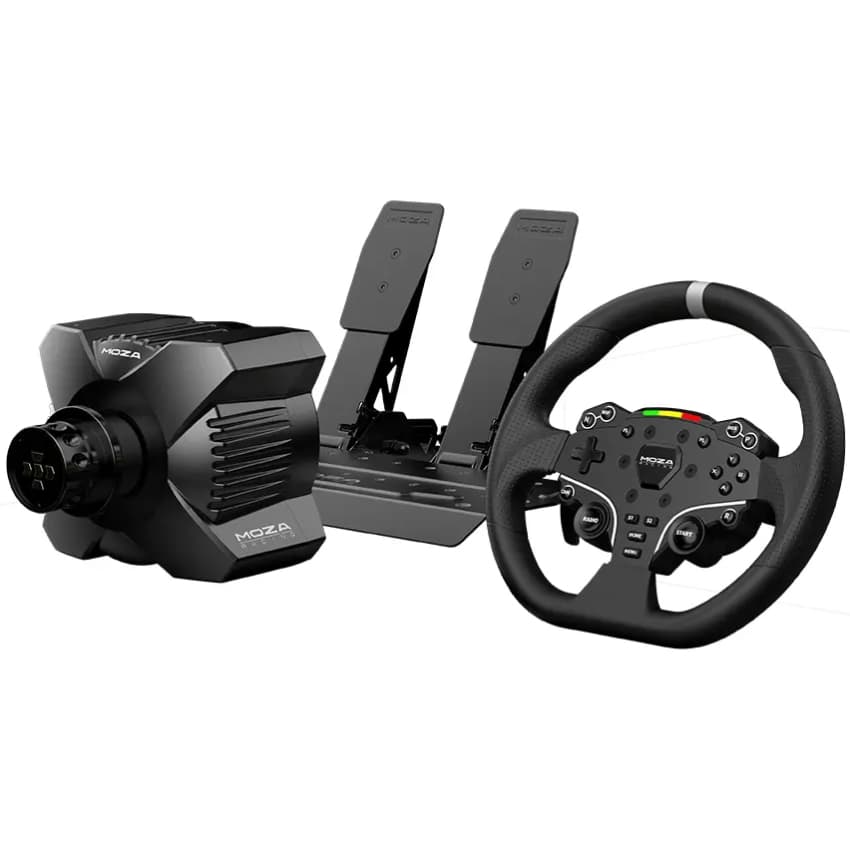 Ігрове кермо з педалями MOZA Racing R3 Racing Bundle для PC 22кн. педалі SR-P Lite кермо ES Lite Black (RS074_Moza)