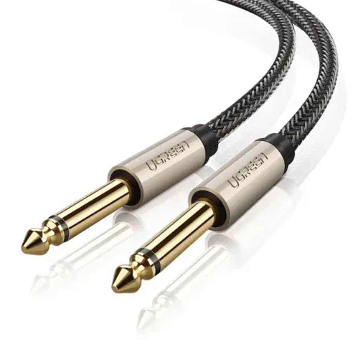 Аудио-кабель UGREEN AV128 6.3mm Male to 6.3mm Male Audio Cable 2m Grey (UGR-10638)