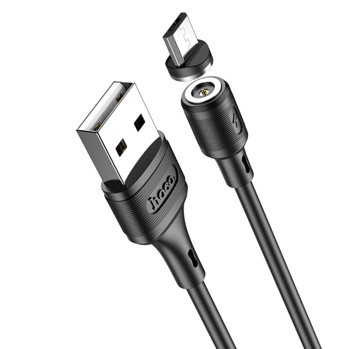 Кабель HOCO X52 USB to MicroUSB 2.4A 1m PVC connectors magnetic Black