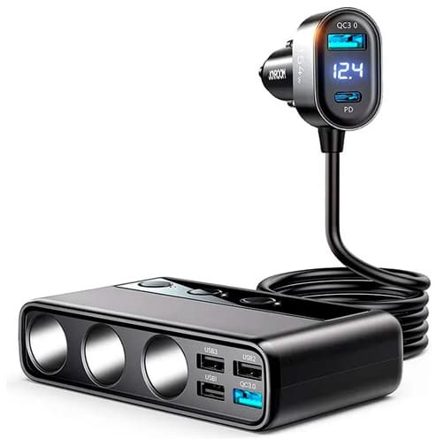 Розгалужувач прикурювача для авто JOYROOM JR-CL06 12-24В 9в1 154Вт PD QC3.0 Black (764196)