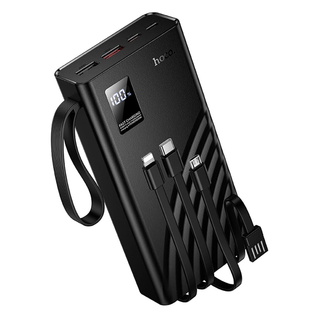 Powerbank павербанк УМБ Hoco J155 Shine 22.5W+PD20W+light 4-cable 20000mAh Black
