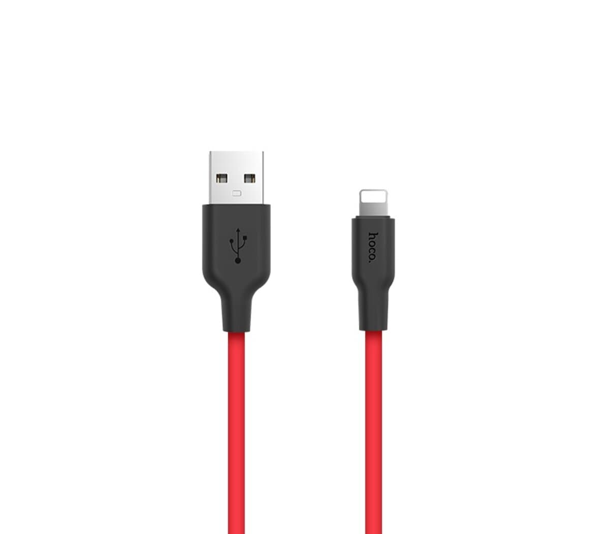 Кабель HOCO X21 USB to Lightning 2A 1m silicone TPE connectors Black-Red