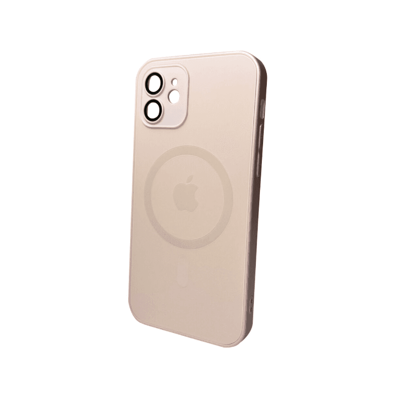 Защитный чехол-накладка AG Glass Matt Frame Color MagSafe Logo для Apple iPhone 12 Chanel Pink (AGMattFrameMGiP12Pink)
