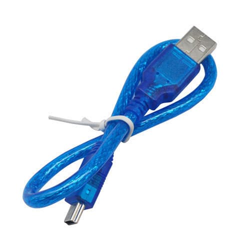 Екранований дата кабель для Arduino USB 2.0 to MiniUSB 50см Blue (287609)
