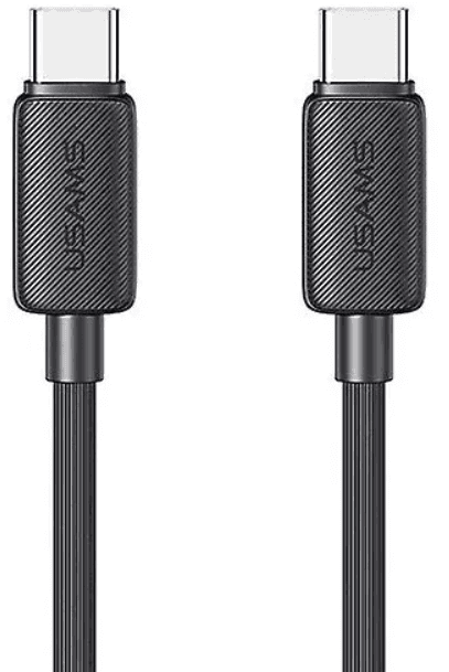 Кабель Usams US-SJ691 60W Striped Data Cable Type-C to Type-C KY Series 1m Black (SJ691USB02)