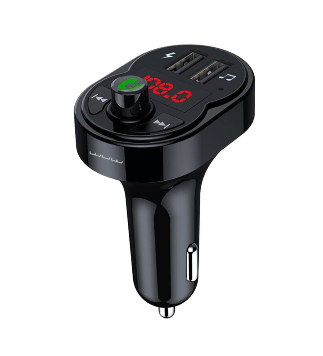 Автомобільний FM-трансмітер ресивер WUW-C203 2xUSB 3.1 А Black