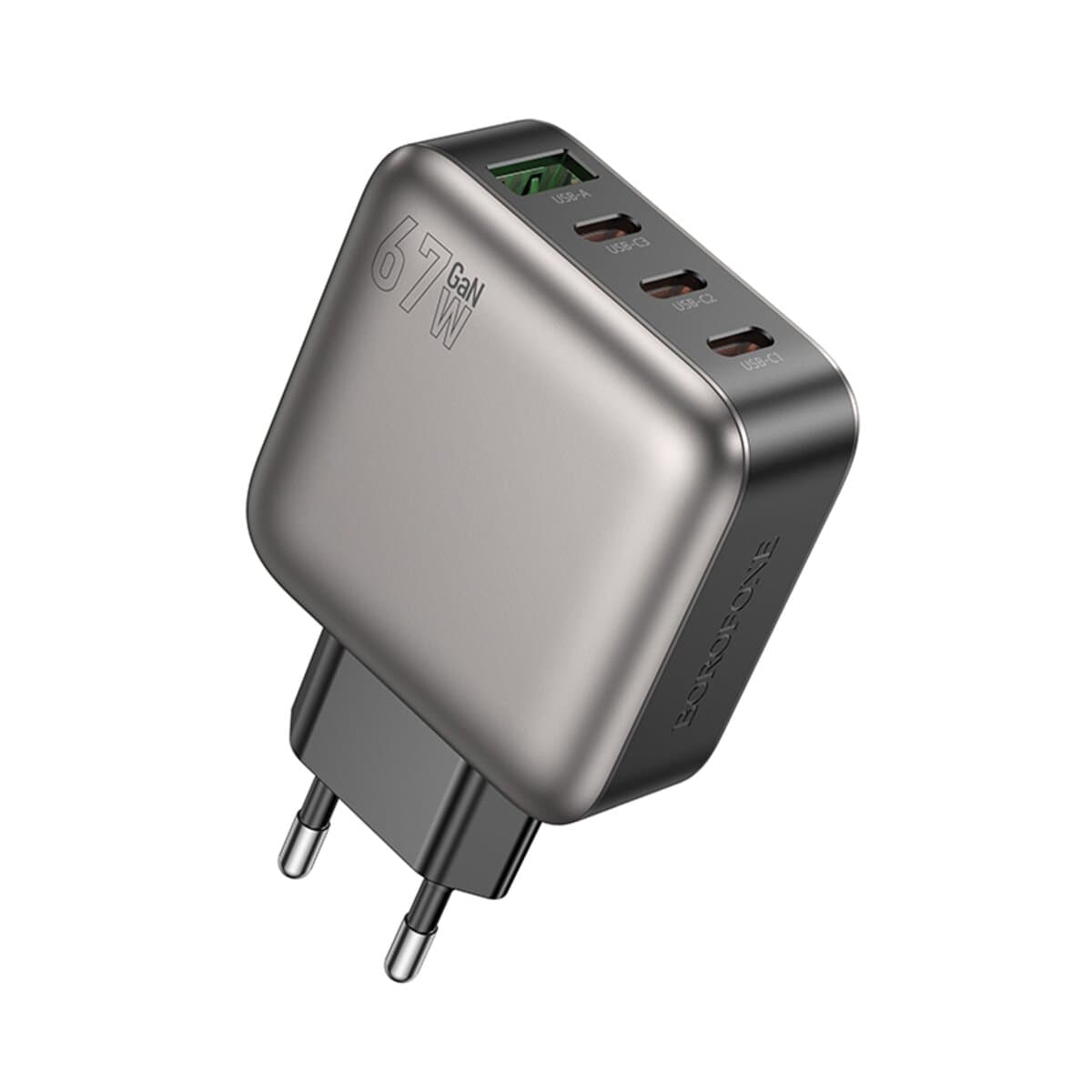 Зарядний пристрій BOROFONE BAS57A Absolute PD67W 3C1A 3xType-C 1xUSB charger EU Black