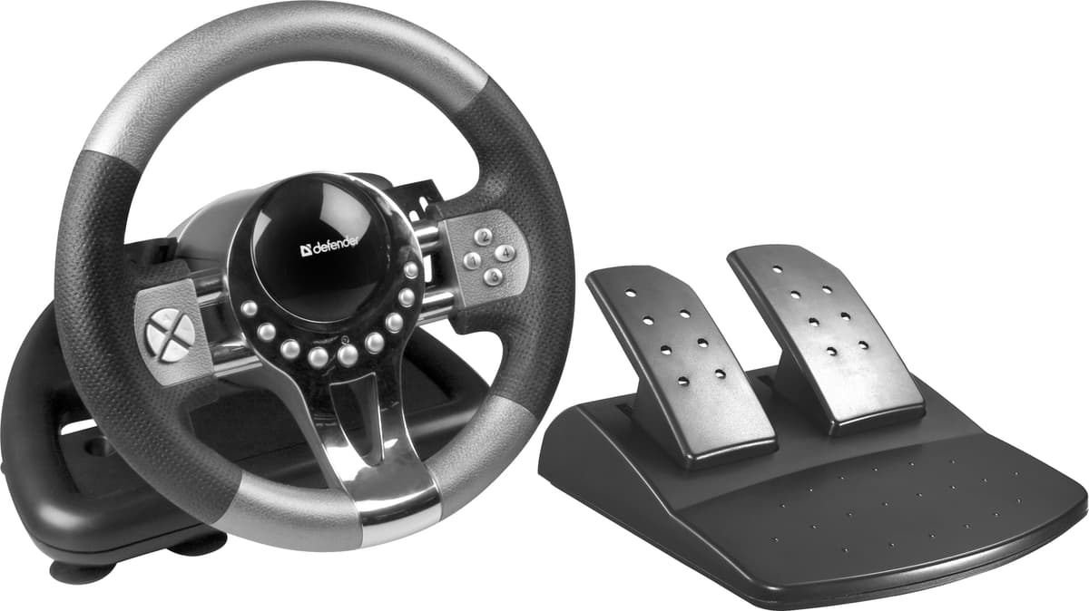 Ігрове кермо для ПК Defender Forsage з педалями USB Black (64367)