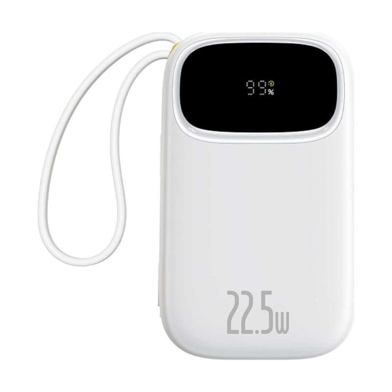 Powerbank павербанк УМБ Baseus EnerFill FC31 Digital Display with 2 Built-in Cables 20000mAh 22.5W White (P10082107213-00)