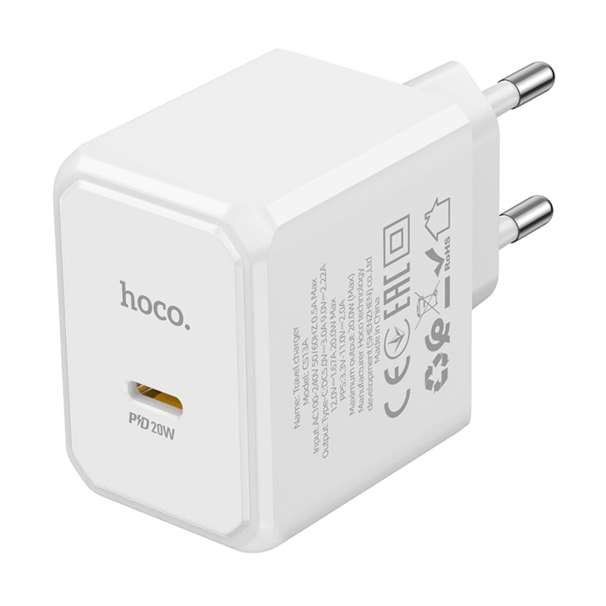 Зарядний пристрій HOCO CS13A Ocean single port PD20W charger 1xType-C White