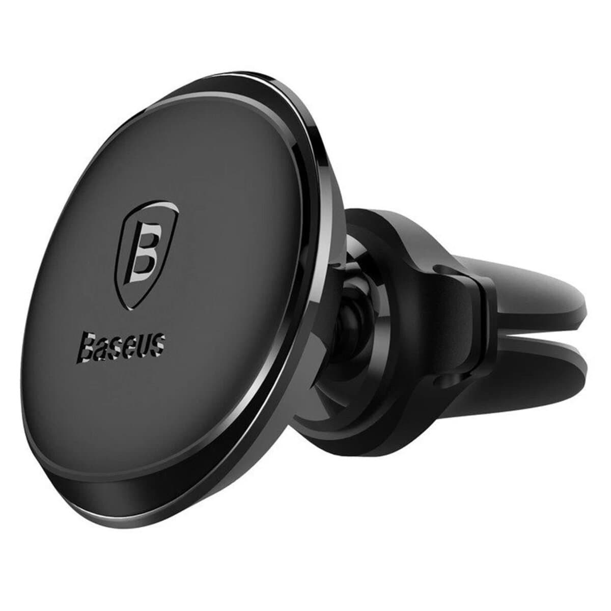 Держатель для телефона автодержатель Baseus Magnetic Air Vent Car Mount Holder with cable clip Black (SUGX020001)