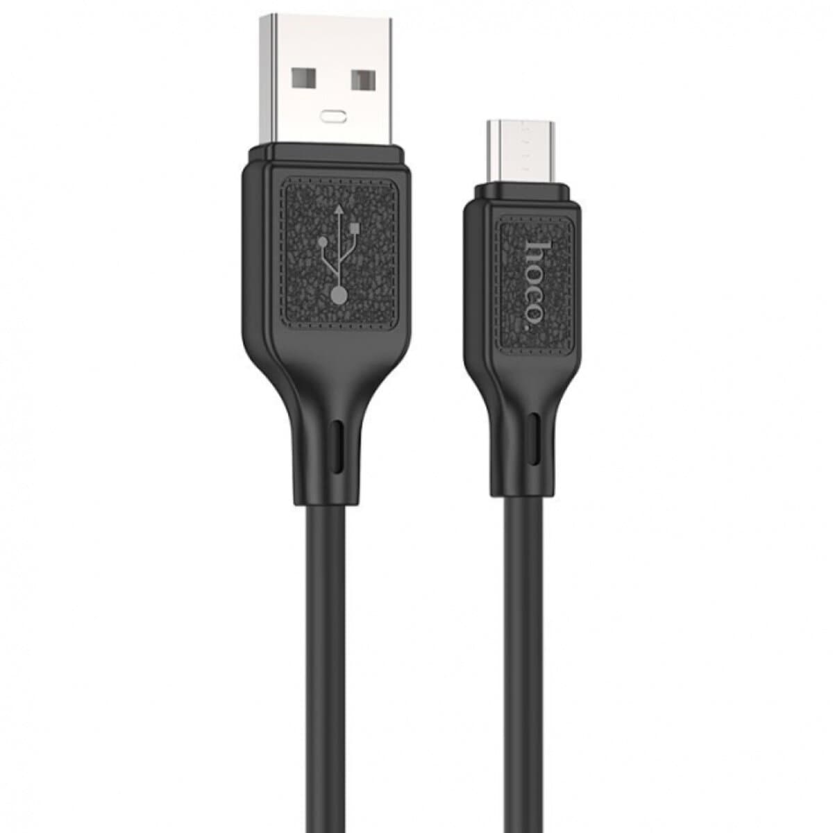 Кабель HOCO X90 Cool USB to Micro-USB silicone charging data cable 2.4A 1m Black