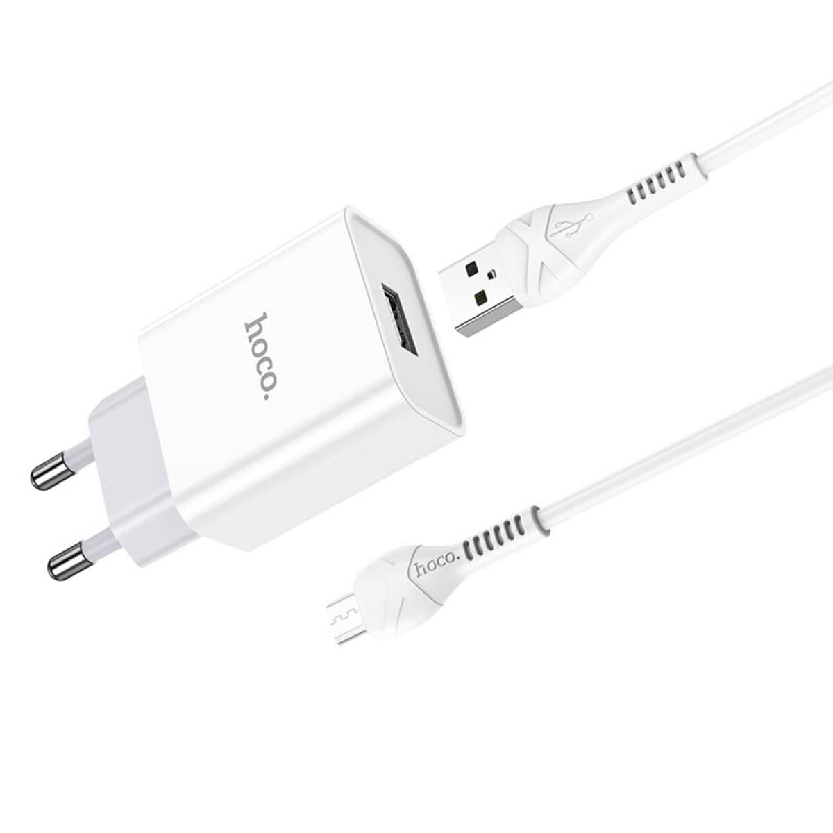 Зарядное устройство HOCO C81A Asombroso single port charger set USB to MicroUSB cable White