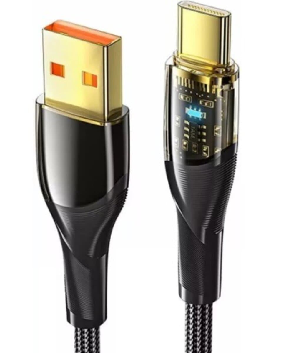 Кабель ESSAGER TD01-P USB to Type-C 100W 1m Black (EXCT-TD01-P)