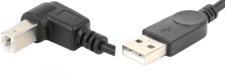 Кабель S0754 USB AM-BM кут вгору 90 ° 1м Black