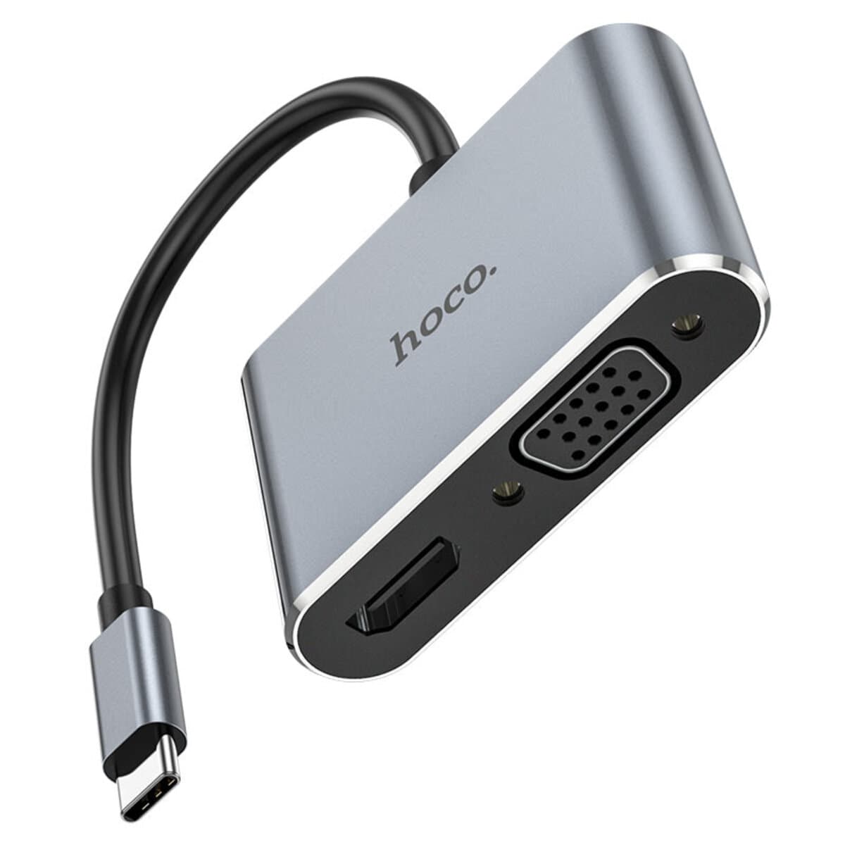 USB-хаб перехідник HOCO HB29 Easy-lead converter Type-C to HDTV+VGA Black