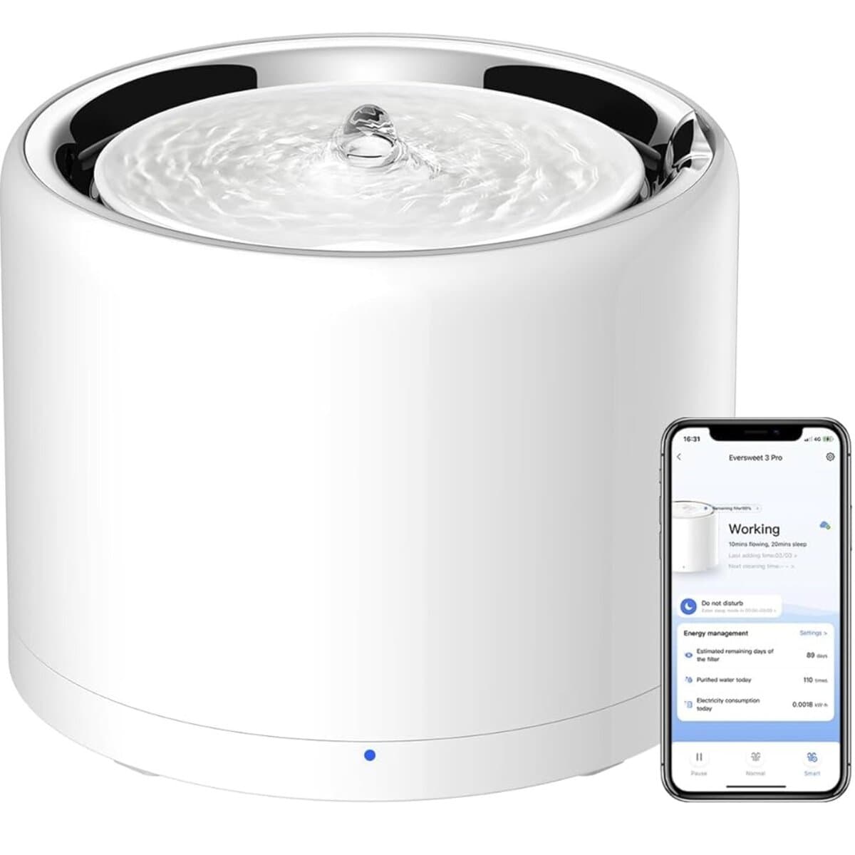 Розумна напувалка для тварин PETKIT Eversweet 3 PRO Smart Pet Drinking Fountain 1.35L APP White (P4108)
