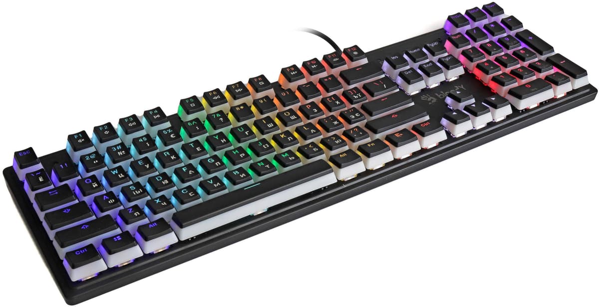 Ігрова дротова механічна клавіатура A4Tech Bloody S510R RGB USB Black (S510R Bloody (Pudding Bla)