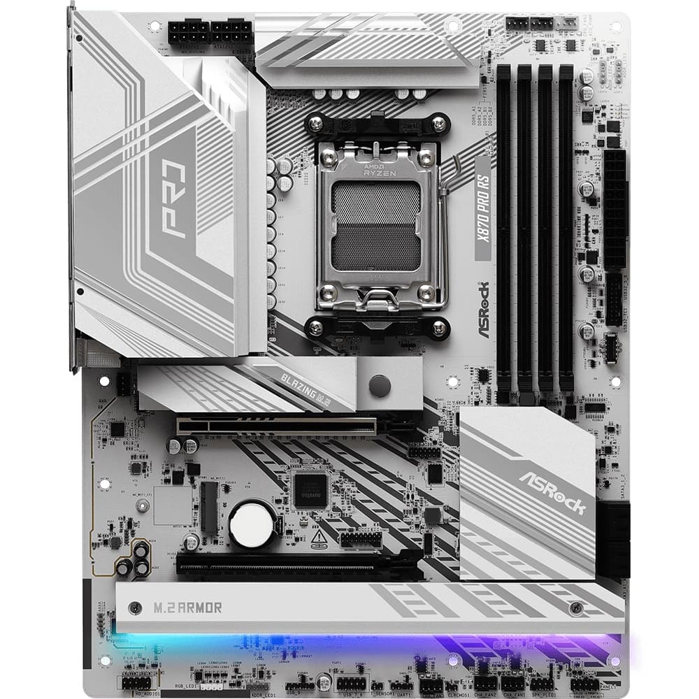 Материнська плата ASRock X870 PRO RS AM5/X870 4*DDR5 2xPCIex16 HDMI/USB4 4xSATA 3xM.2 2 2.5GLan ATX (X870 PRO RS)