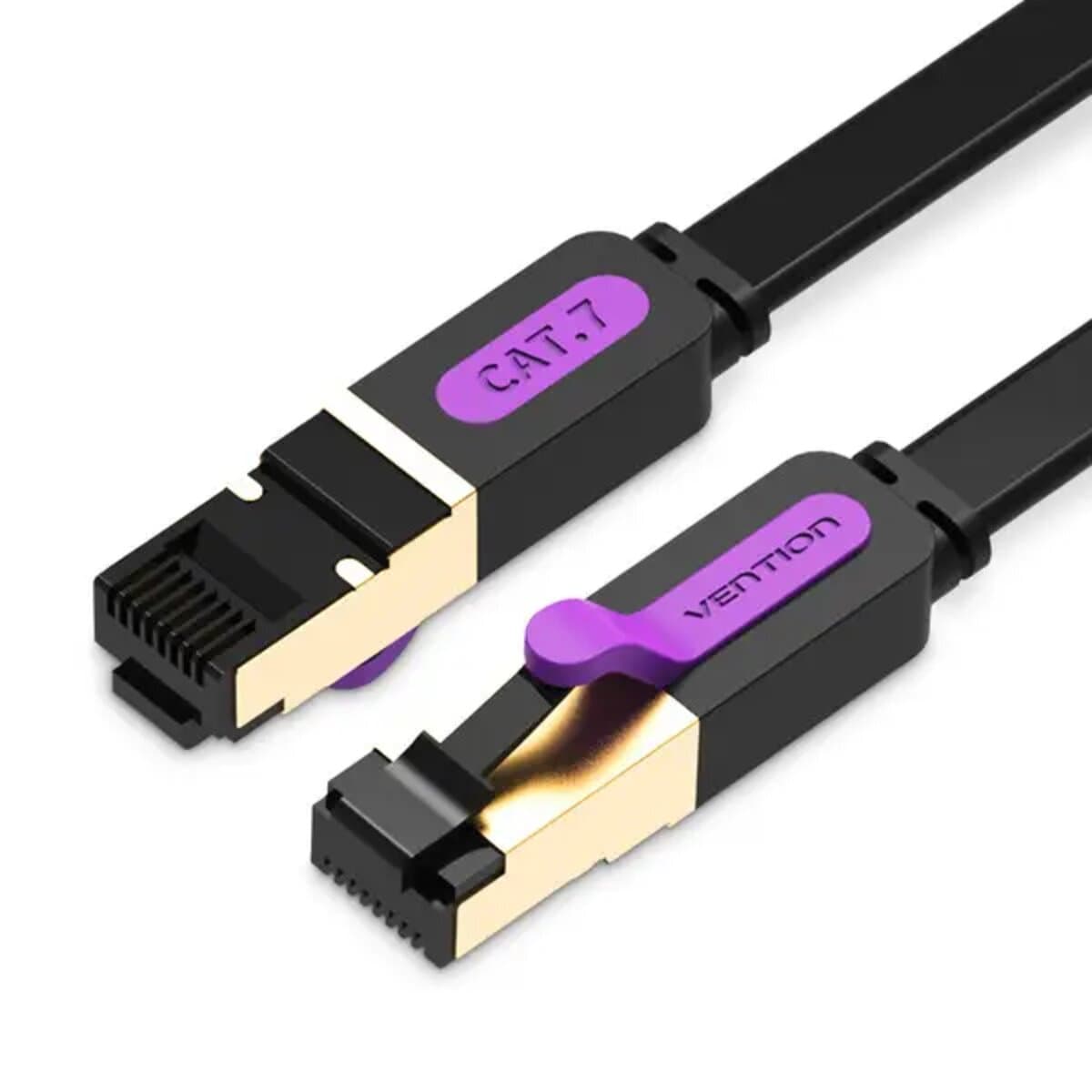 Патч-корд Vention Flat Cat.7 Patch Cable 1.5m Black (ICABG)