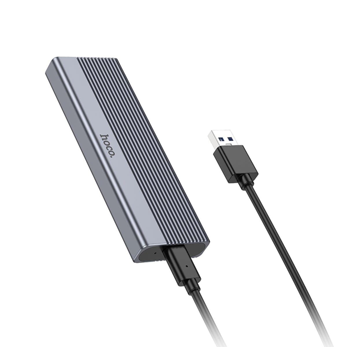 Зовнішня кишеня для SSD HOCO HB47 M.2 Enclosure USB3.1 6Gbps Metal Grey