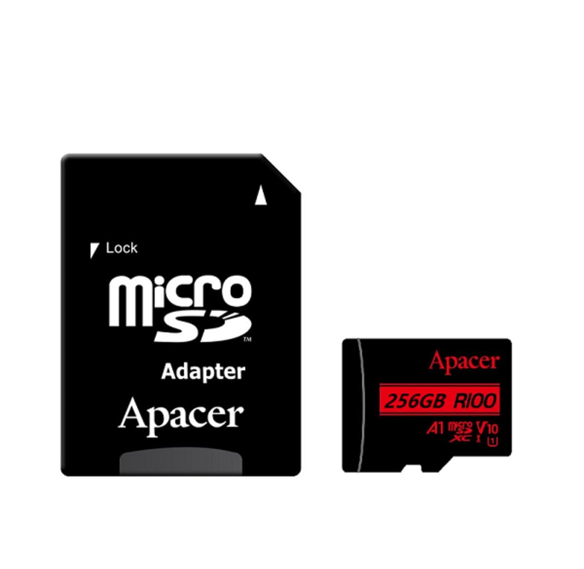 Карта пам'яті Apacer 256Gb microSDXC UHS-1 class 10 V10 A1 R100MB/s adapter SD (AP256GMCSX10UB-R)
