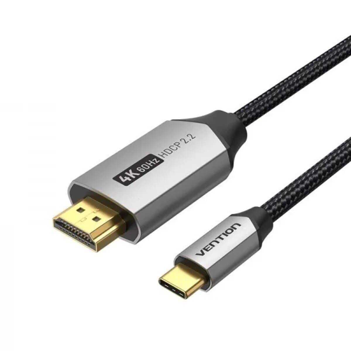 Кабель Vention Cotton Braided Type-C to HDMI Cable 1.5m Aluminum Alloy Type Black (CRBBG)