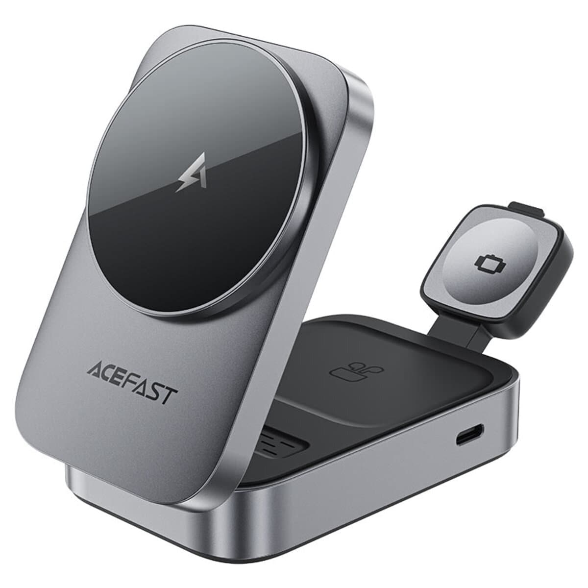 Бездротовий зарядний пристрій ACEFAST E22 Desktop 3-in-1 Wireless Charging holder Grey