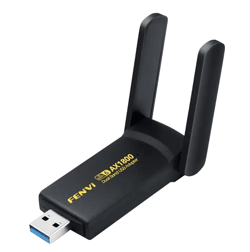 USB Wi-Fi мережевий адаптер Fenvi FU-AX1800 1800Мб 802.11ax 2 антени Black (957045)