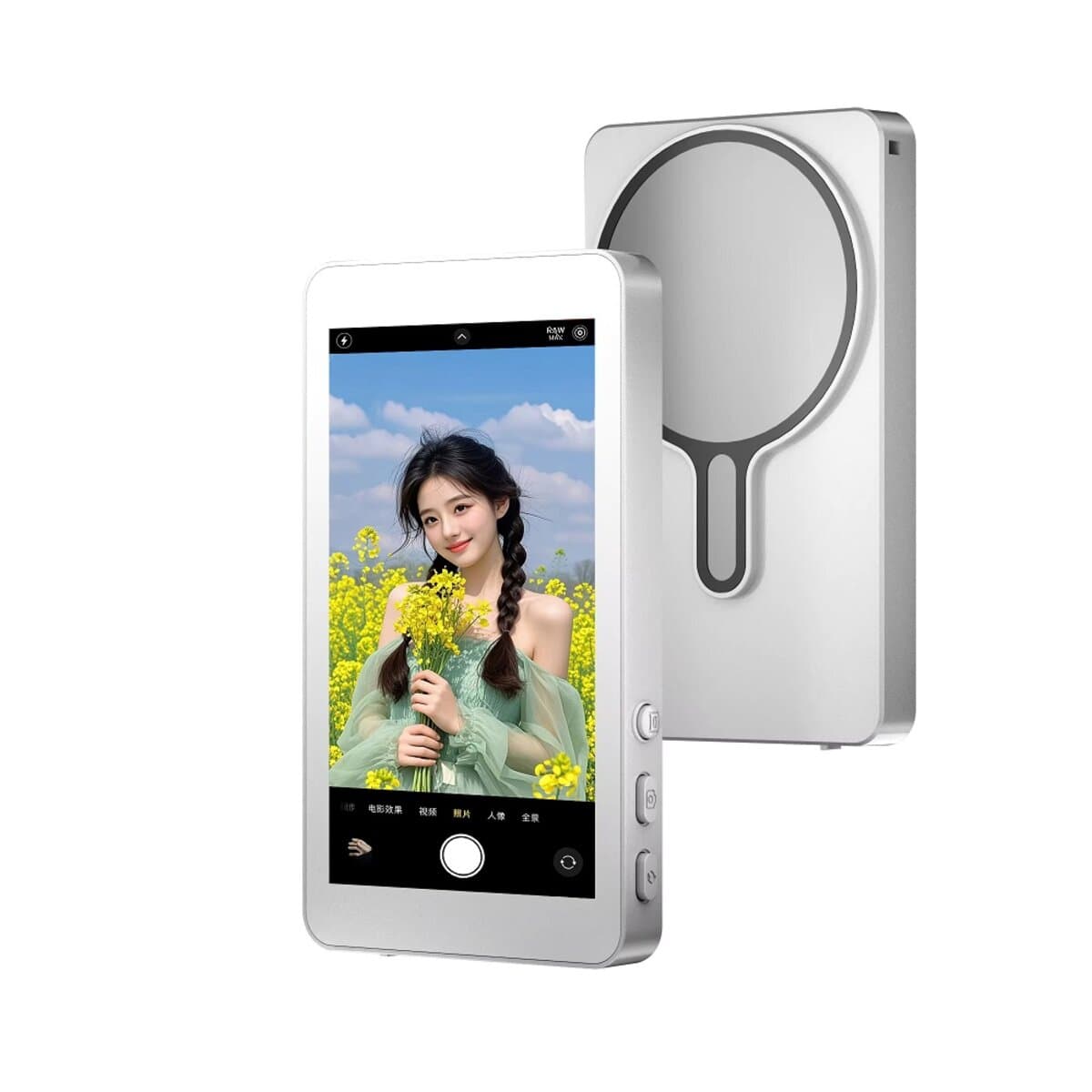 Дополнительный дублирующий селфи экран для камеры смартфона RK-X40L MagSafe selfie screen 2000mAh White (RK-X40L-W)