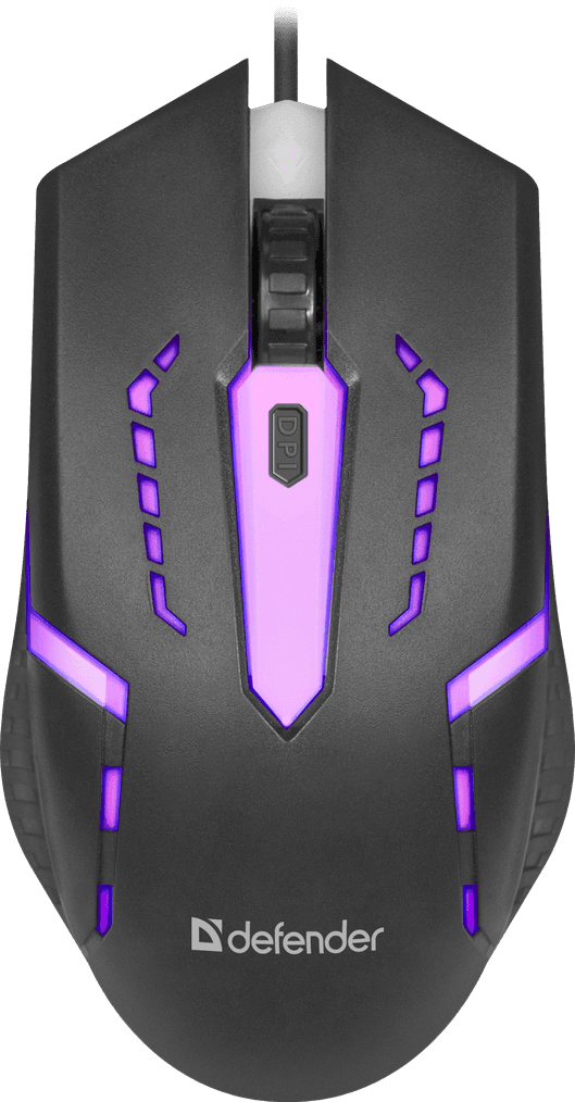 Игровая проводная мышка Defender Hit MB-601 4 кН 1200 dpi RGB Black (52601)
