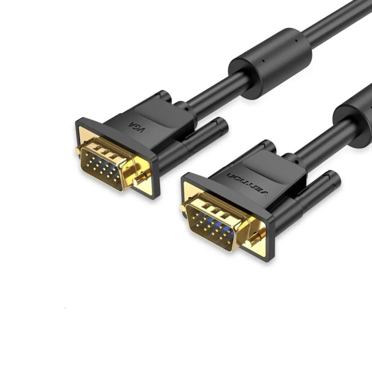 Кабель Vention VGA(3+6) Male to VGA(3+6) Male Cable with ferrite cores 2m 1080P Black (DAEBH)