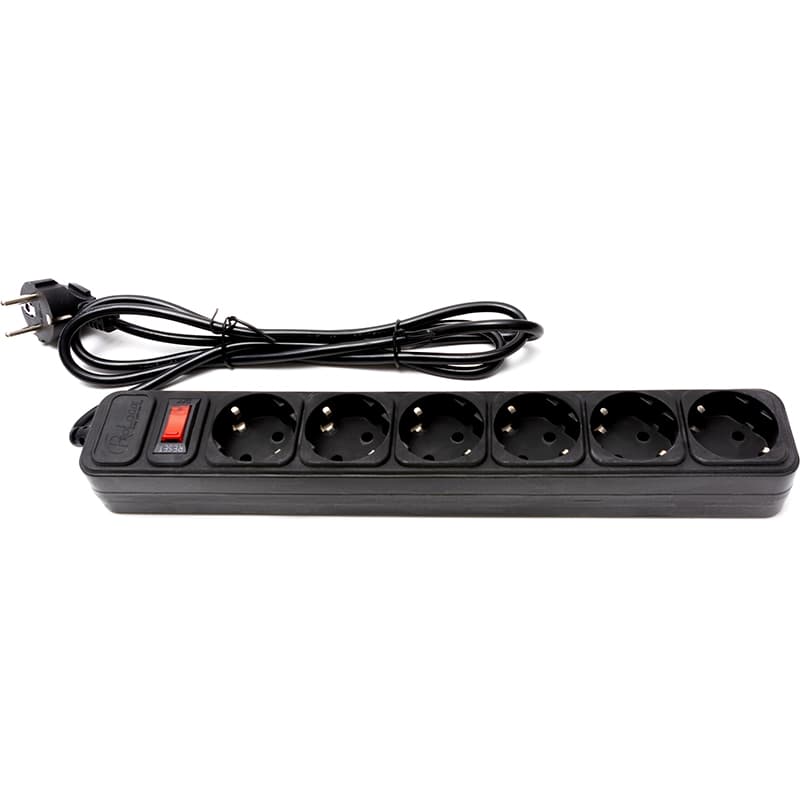 Мережевий фільтр подовжувач Power filtr ProLogix PRS-075P6-18B 1.8м 6 розеток 0.75 Black